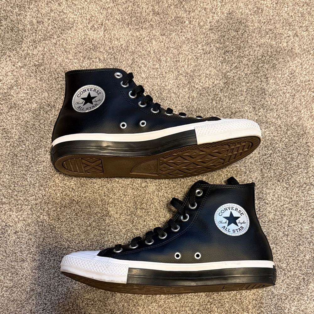 Converse faux leather High-Top Sneakers - Picture 6 of 8